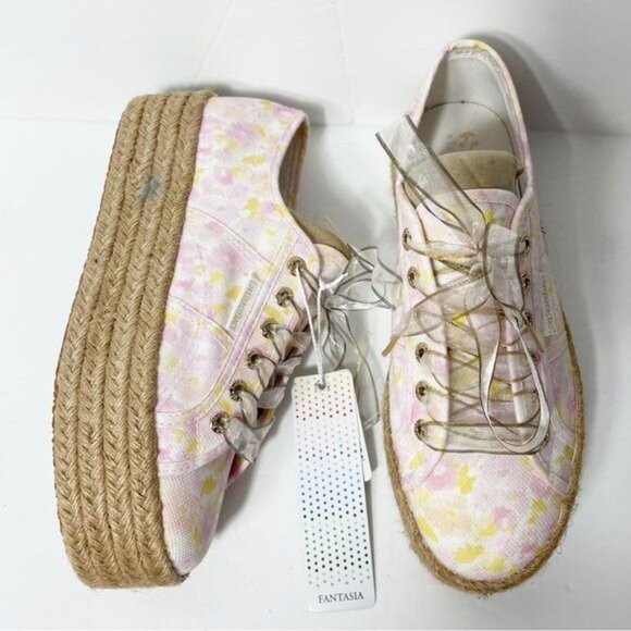Superga X Love Shack Fancy Canvas Espadrille Platform Sneakers EU 39 US 8.5 NWT - Picture 5 of 13